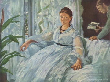 エドゥアール・マネ Painting - マネ夫人とレオンを読む 写実主義 印象派 エドゥアール・マネ